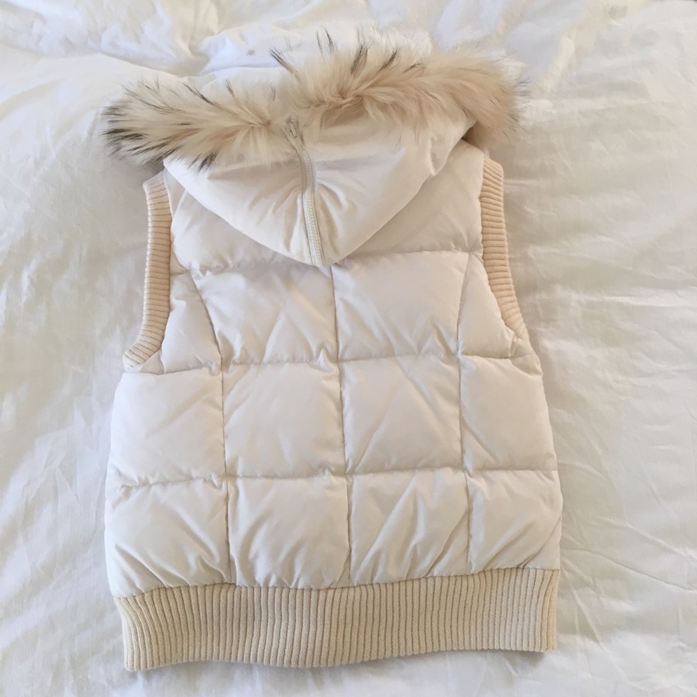 BCBG Maxazria Down Vest with Fur Hood